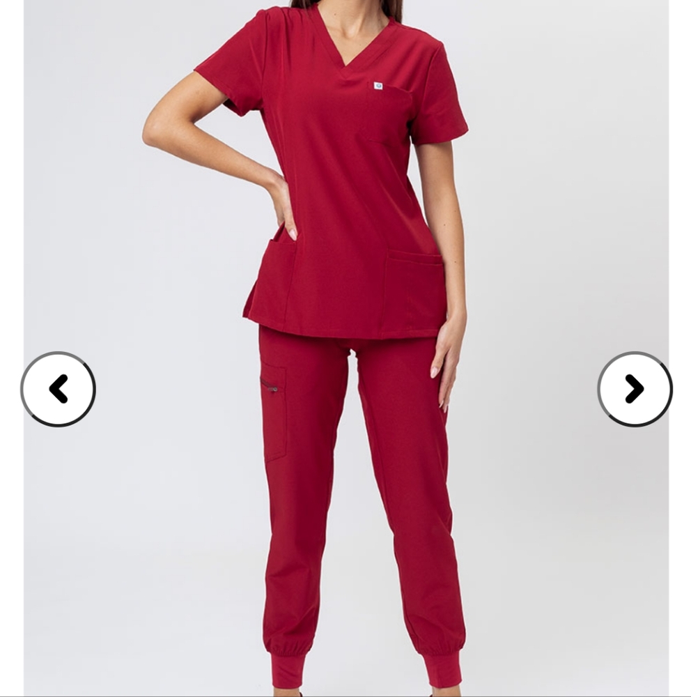 2pc Set Uniforms World 309TS red scrub Set - pants & Top